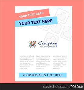 Hearts blocks Title Page Design for Company profile ,annual report, presentations, leaflet, Brochure Vector Background