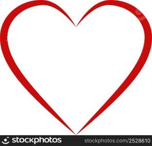 Hearts calligraphic stroke red symbol love sign outline heart