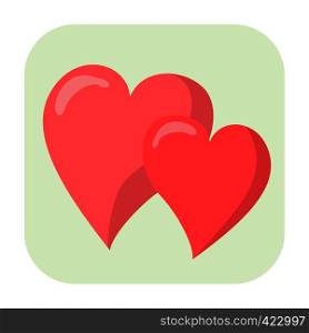 Hearts cartoon icon isolated on white background. Hearts cartoon icon