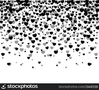 Hearts confetti on white background. Vector repeatable pattern for Valentines. Hearts confetti on white background