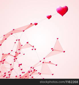 Hearts connected background for social network and Valentines Day