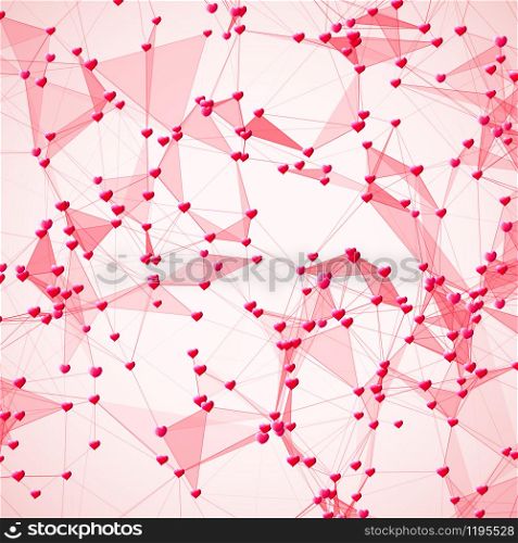 Hearts connected background for social network and Valentines Day