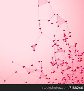 Hearts connected background for social network and Valentines Day