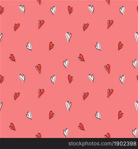 Hearts fashion seamless pattern. Pop art retro style. Vector illustration.