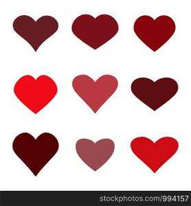 Hearts icon set. Valentine concept icons. Vector. Hearts icon set