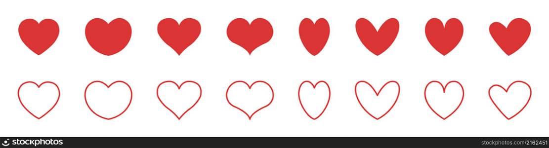 Hearts icons set. Valentine&rsquo;s Day. Love concept. Vector. Hearts icons set. Valentine&rsquo;s Day. Love concept. Vector illustration