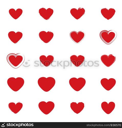 Hearts icons set vector