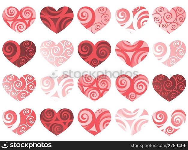 hearts isolated pattern. vector holiday valentine