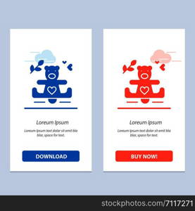 Hearts, Love, Loving, Wedding Blue and Red Download and Buy Now web Widget Card Template