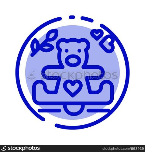 Hearts, Love, Loving, Wedding Blue Dotted Line Line Icon