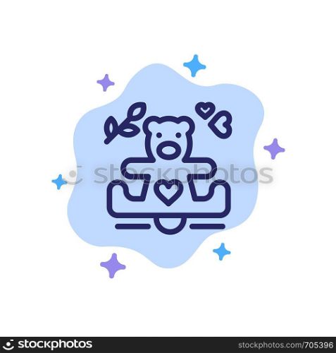 Hearts, Love, Loving, Wedding Blue Icon on Abstract Cloud Background