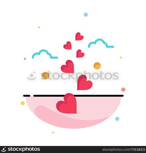 Hearts, Love, Loving, Wedding Business Logo Template. Flat Color