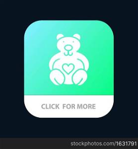 Hearts, Love, Loving, Wedding Mobile App Button. Android and IOS Glyph Version