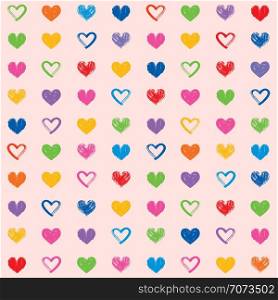 Hearts love theme valentine's day seamless pattern background