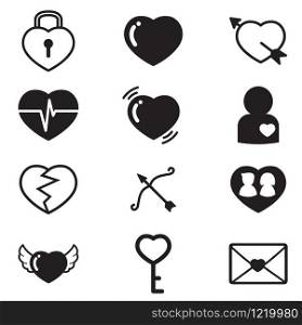 Hearts,Lover,couple Concept icons vector set of love signs