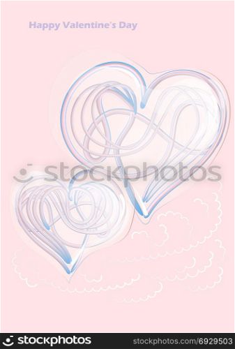 hearts metall shape on a pink background