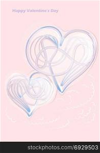 hearts metall shape on a pink background