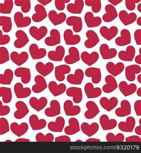 Hearts pattern. Cute Valentine day seamless background with red symbols of love. Viva magenta color. Vector illustration.. Hearts pattern. Cute Valentine day seamless background with red symbols of love. Viva magenta color. Vector illustration