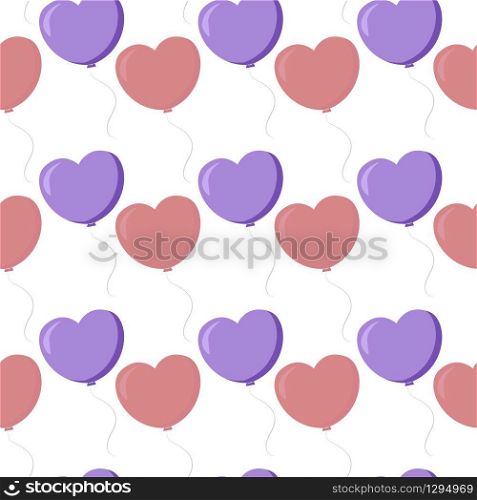 Hearts pattern, illustration, vector on white background.