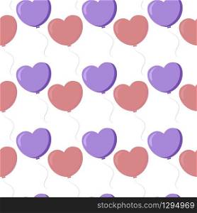 Hearts pattern, illustration, vector on white background.