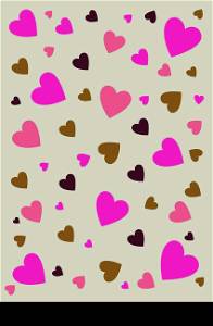 Hearts pattern in soft brown, white and grey backgrounds - Easy to edit and to mix and match with other vector elements