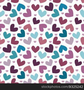 Hearts pattern. Seamless white background with colorful symbols of love. Hearts for Valentine day or wedding designs, textile, wrapping. Vector illustration.. Hearts pattern. Seamless white background with colorful symbols of love. Hearts for Valentine day or wedding designs, textile, wrapping. Vector illustration