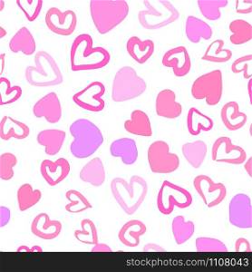 Hearts seamless pattern. 14 february wallpaper. Valentines Day backdrop. Wedding template. Design for fabric, textile print, wrapping paper, children textile. Vector illustration. Hearts seamless pattern. 14 february wallpaper. Valentines Day backdrop.