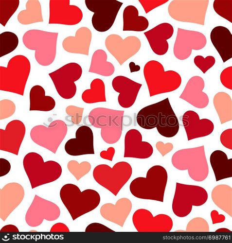 Hearts seamless pattern background. Red heart simple design for Valentines day, greeting card, wedding invitation typography. Vector illustration.. Hearts seamless pattern background. Red heart simple design