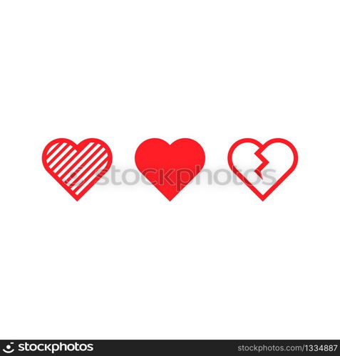 Hearts Symbols Icons Set. Vector illustration EPS 10