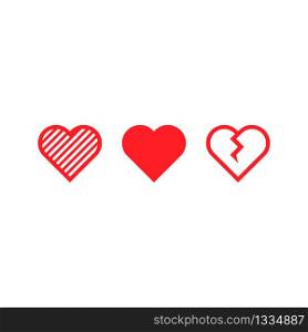 Hearts Symbols Icons Set. Vector illustration EPS 10