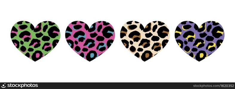 hearts with animal print in vector format, individual. hearts with animal print in vector format, individual objects