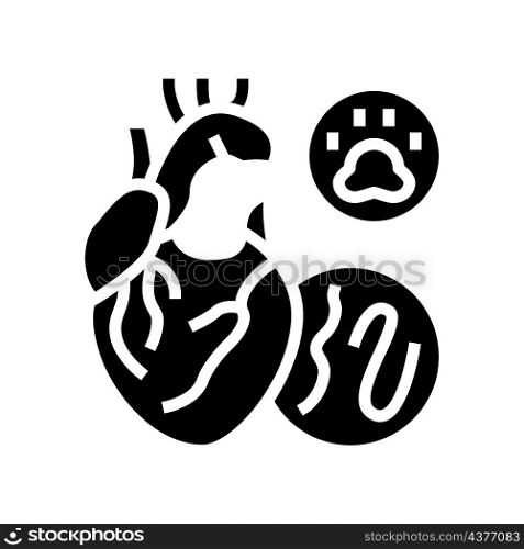 heartworm disease glyph icon vector. heartworm disease sign. isolated contour symbol black illustration. heartworm disease glyph icon vector illustration