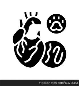 heartworm disease glyph icon vector. heartworm disease sign. isolated contour symbol black illustration. heartworm disease glyph icon vector illustration