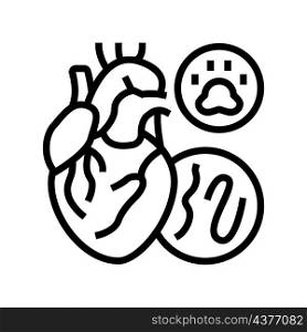 heartworm disease line icon vector. heartworm disease sign. isolated contour symbol black illustration. heartworm disease line icon vector illustration