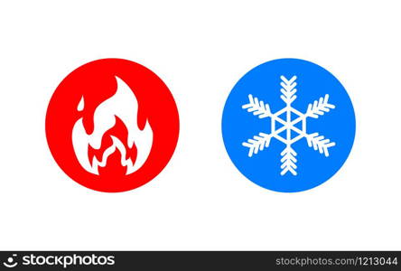 heat and cold color icons in flat style, vector illustration. heat and cold color icons in flat style, vector