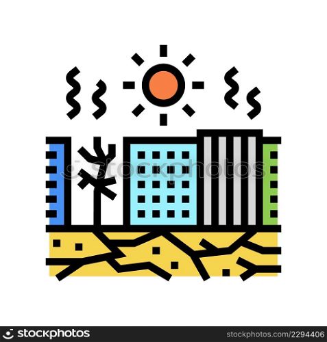 heat disaster color icon vector. heat disaster sign. isolated symbol illustration. heat disaster color icon vector illustration