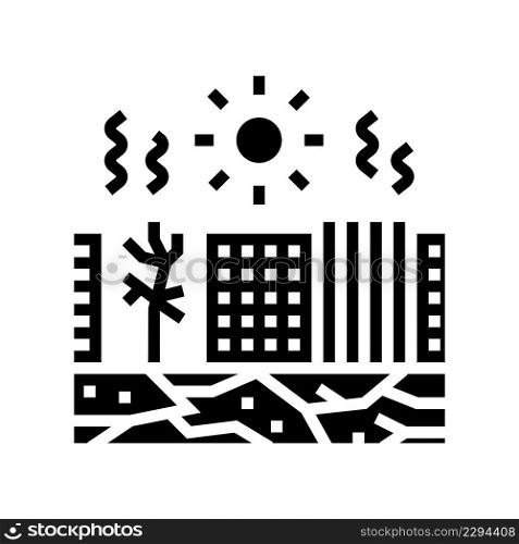 heat disaster glyph icon vector. heat disaster sign. isolated contour symbol black illustration. heat disaster glyph icon vector illustration