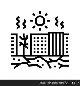 heat disaster line icon vector. heat disaster sign. isolated contour symbol black illustration. heat disaster line icon vector illustration