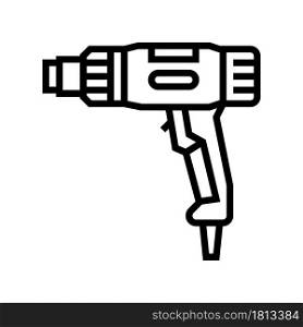 heat gun tool line icon vector. heat gun tool sign. isolated contour symbol black illustration. heat gun tool line icon vector illustration