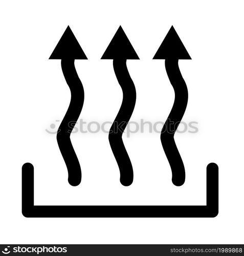 Heat icon three arrow up icon on white background. Warm up food sign. flat style. Heating symbol.