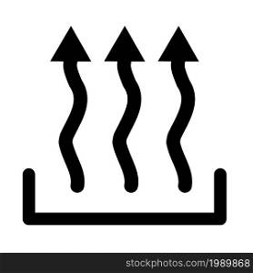 Heat icon three arrow up icon on white background. Warm up food sign. flat style. Heating symbol.