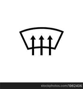 Heated Car Window. Windshield Arrows. Flat Vector Icon. Simple black symbol on white background. Heated Car Window. Windshield Arrows Flat Vector Icon