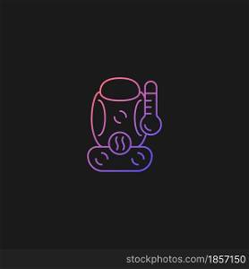 Heated seat with massage function gradient vector icon for dark theme. Maintaining comfortable temperature in car. Thin line color symbol. Modern style pictogram. Vector isolated outline drawing. Heated seat with massage function gradient vector icon for dark theme