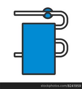 Heated Towel Rail Icon. Editable Bold Outline With Color Fill Design. Vector Illustration.