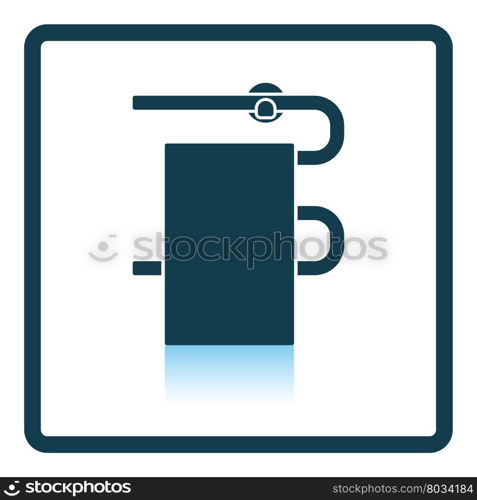 Heated towel rail icon. Shadow reflection design. Vector illustration.