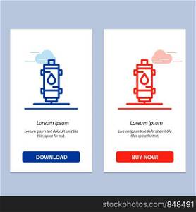 Heater, Water, Heat, Hot, Gas, Geyser Blue and Red Download and Buy Now web Widget Card Template