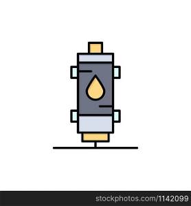 Heater, Water, Heat, Hot, Gas, Geyser Flat Color Icon. Vector icon banner Template