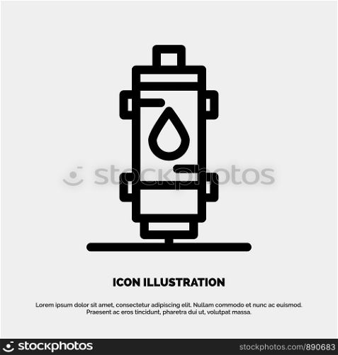 Heater, Water, Heat, Hot, Gas, Geyser Vector Line Icon