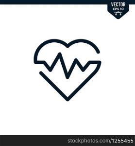 Heath and Pulse icon collection in outlined or line art style, editable stroke vector