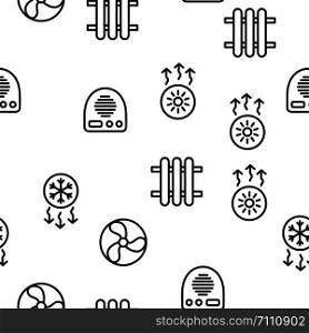 Heating And Cooling System Vector Seamless Pattern Contour Illustration. Heating And Cooling System Vector Seamless Pattern